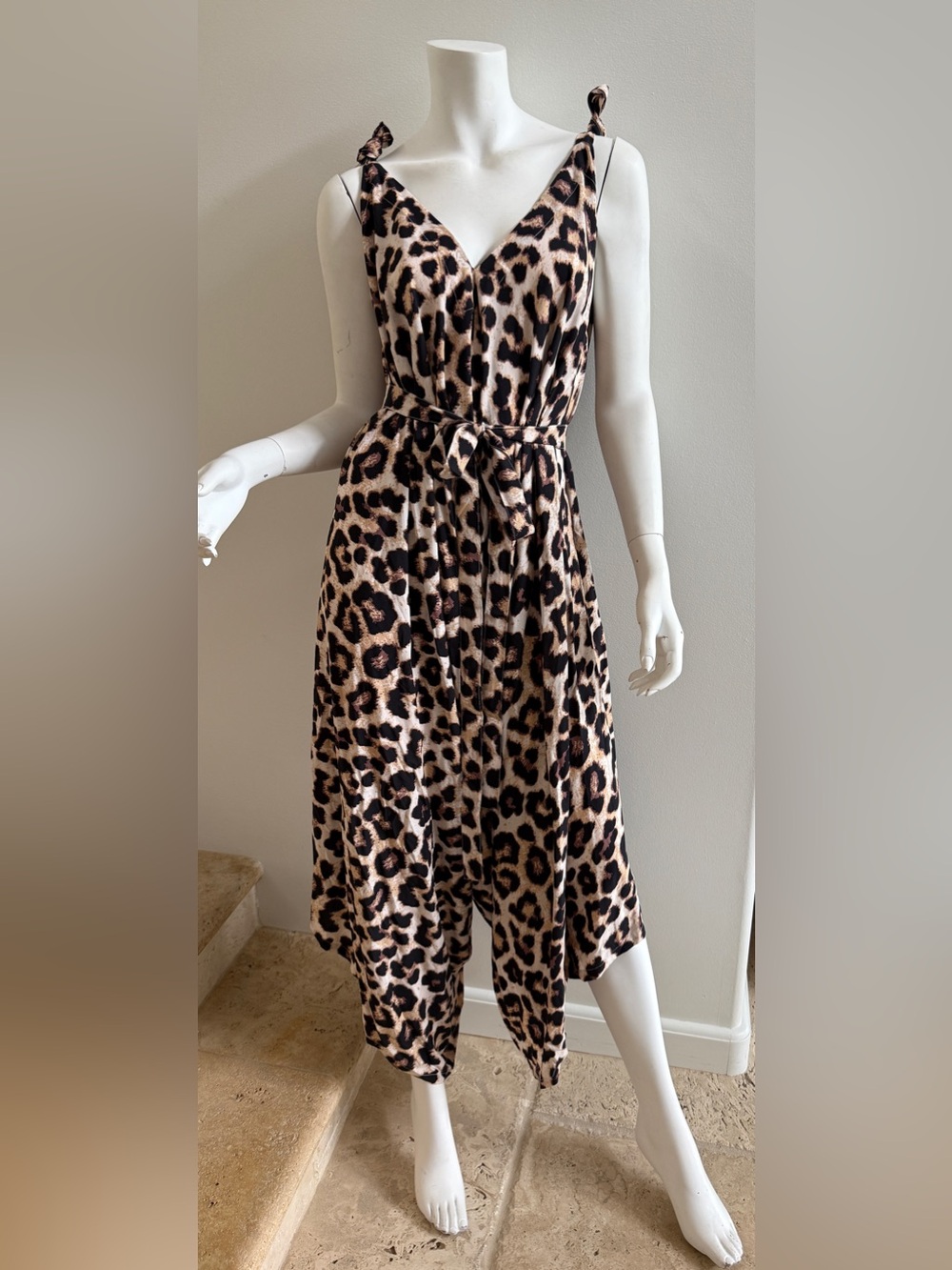 New STYLEPARK1 Leopard Animal Print Jumpsuit Maxi Jumper Rayon One Size